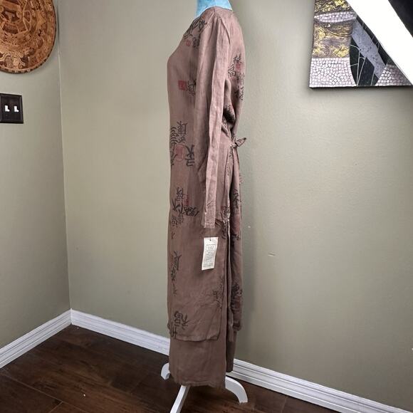 Tom Tom Maxi Boho Dress M Women NEW W Tags Linen Canton Easy Care Long Sl Coco - Picture 9 of 16